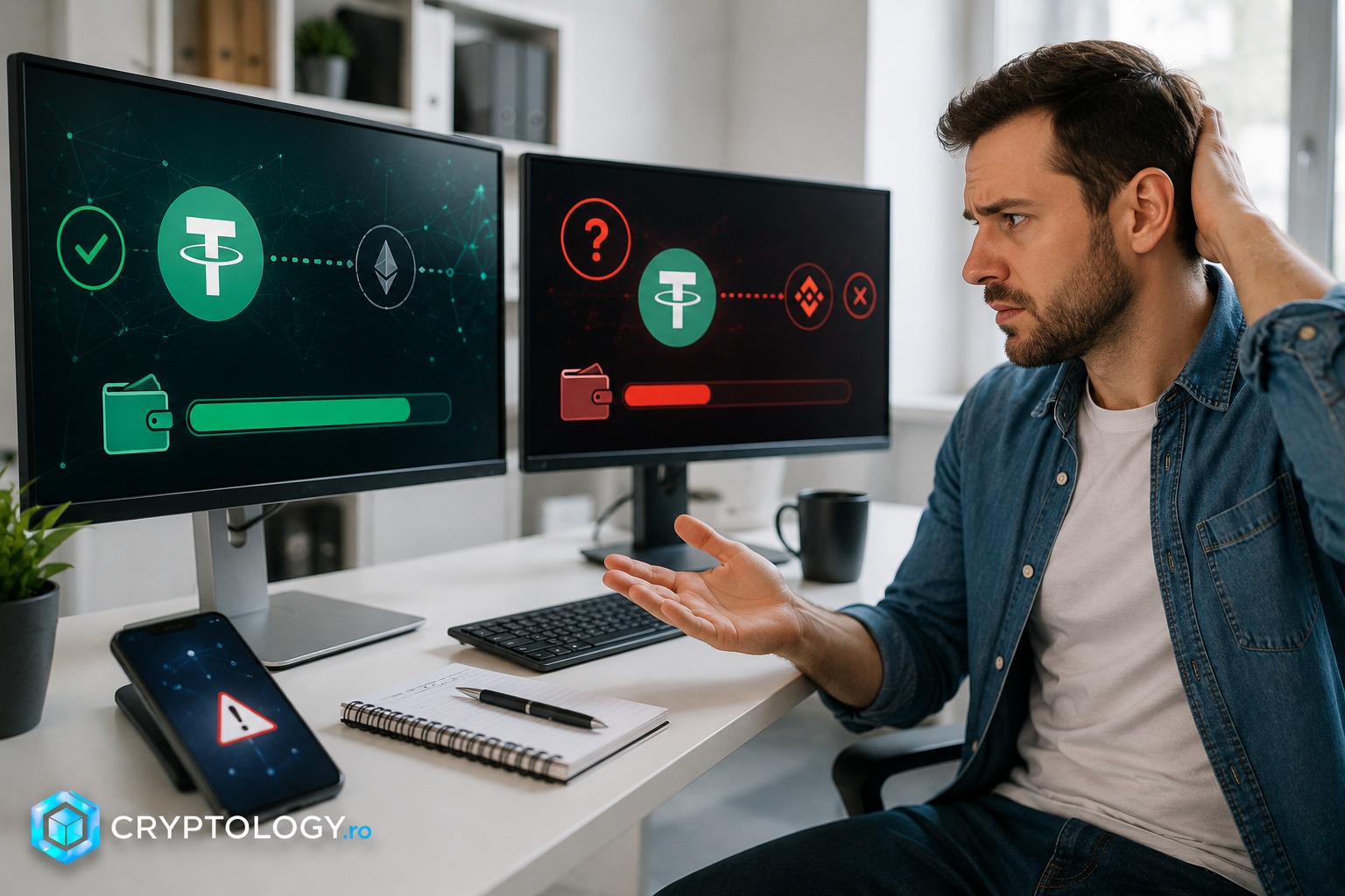 Ai trimis USDT pe rețeaua greșită. Iată cum stai cu banii